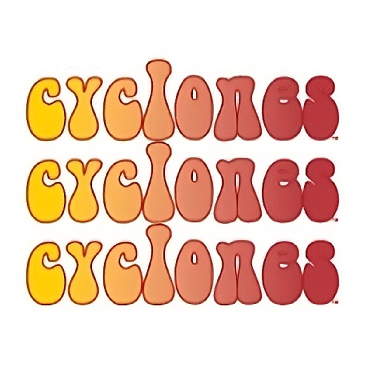 Cyclones Cyclones Cyclones Gradient Rugged Sticker (3.5 in)